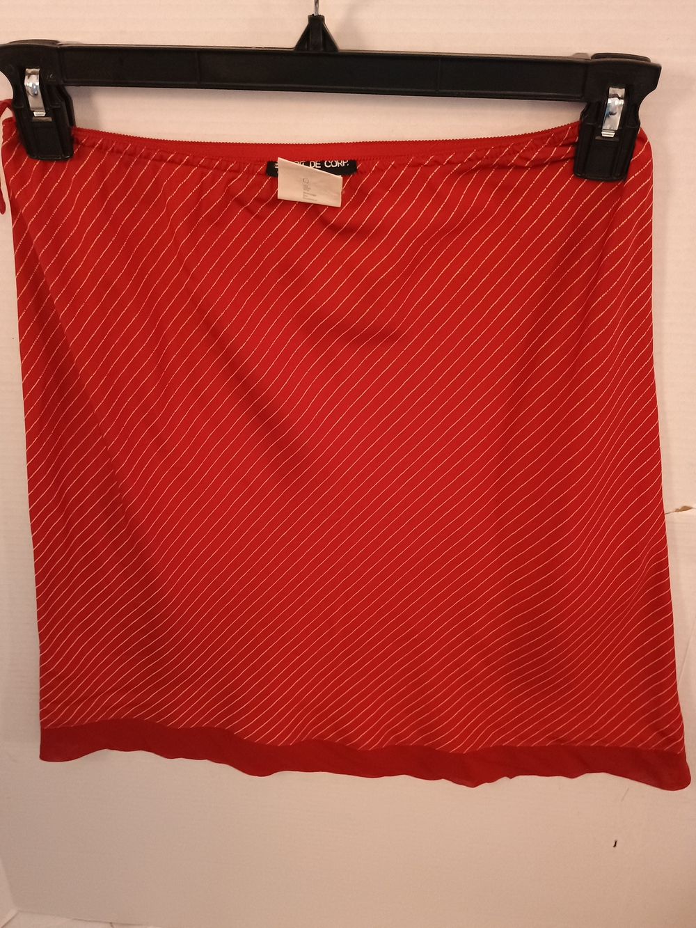 Esprit Vintage 100% Silk Red Diagonal Stripe Women's Skirt Size medium